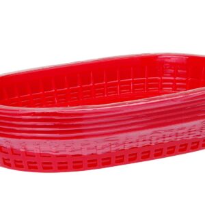Ovaalne leivakorv, HENDI, Punane, 6 tk., 272x175x(H)38mm