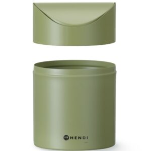 Tabletop litter bin with swing cover, HENDI, 1,2L, Green, ⌀120x(H)165mm