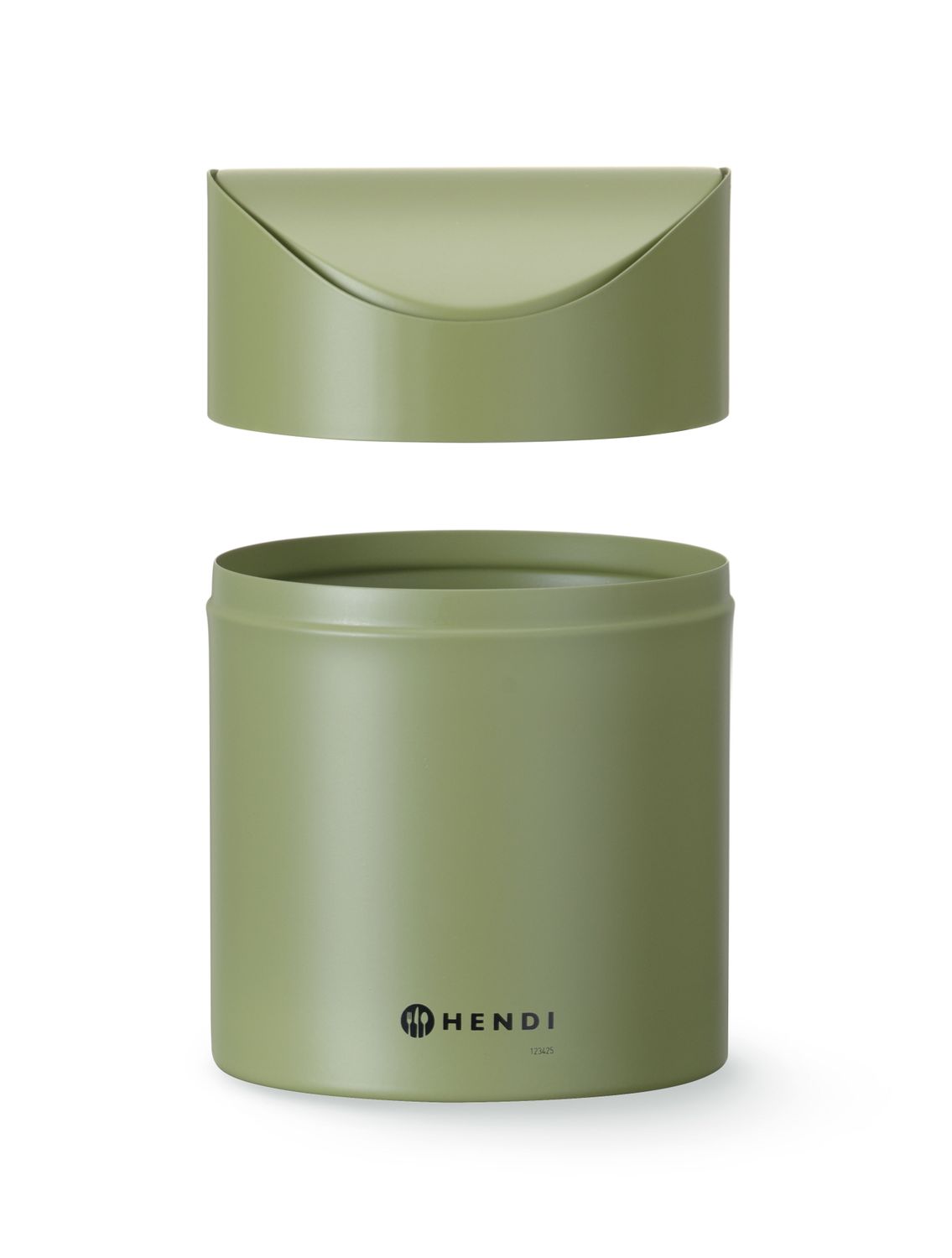Tabletop litter bin with swing cover, HENDI, 1,2L, Green, ⌀120x(H)165mm - Image 4