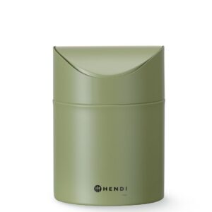 Tabletop litter bin with swing cover, HENDI, 1,2L, Green, ⌀120x(H)165mm