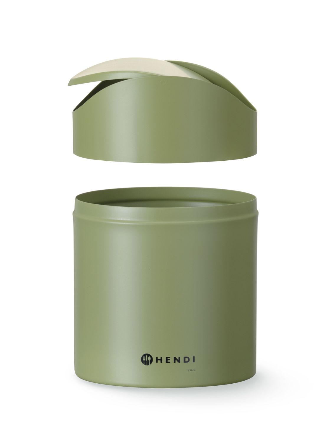 Tabletop litter bin with swing cover, HENDI, 1,2L, Green, ⌀120x(H)165mm - Image 5