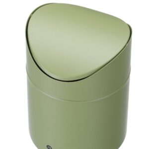 Tabletop litter bin with swing cover, HENDI, 1,2L, Green, ⌀120x(H)165mm