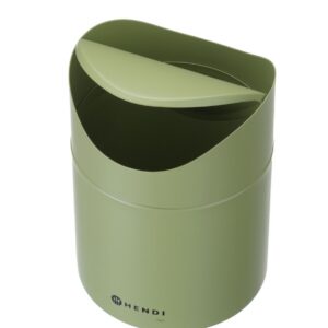 Tabletop litter bin with swing cover, HENDI, 1,2L, Green, ⌀120x(H)165mm