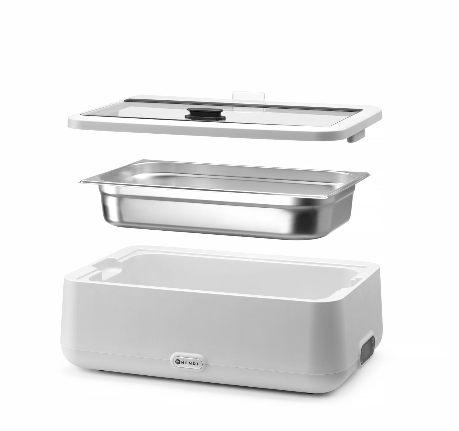 Chafing dish UNIQ, HENDI, designed by Robert Bronwasser, GN 1/1, White, 230V/700W, 607x402x(H)245mm - Image 8
