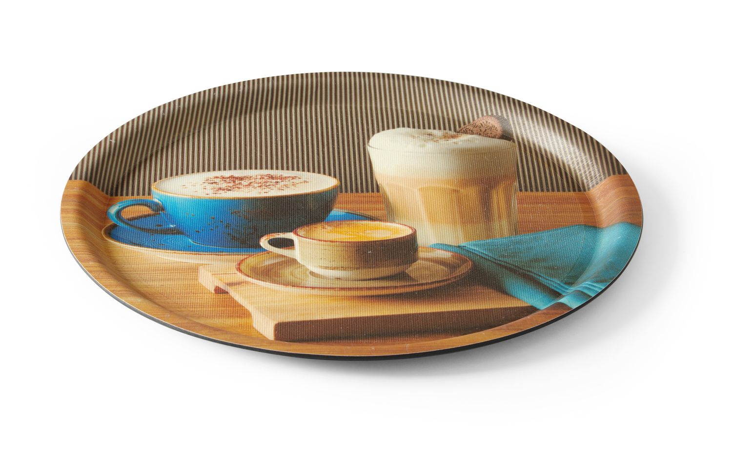 Serveerimiskandik libisemiskindel, ümmargune, trükiga, HENDI, tasty coffee, ⌀380x(H)15mm