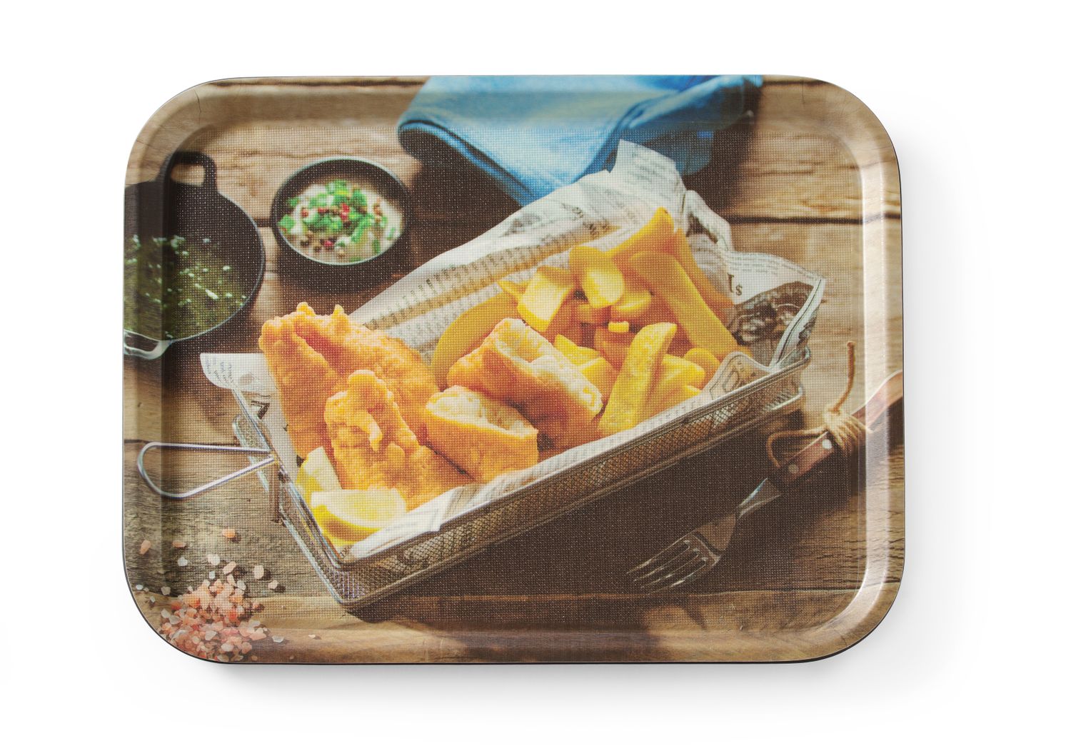 Serveerimiskandik, libisemiskindel, kandiline, trükiga, HENDI, tasty fish & chips, 330x430mm