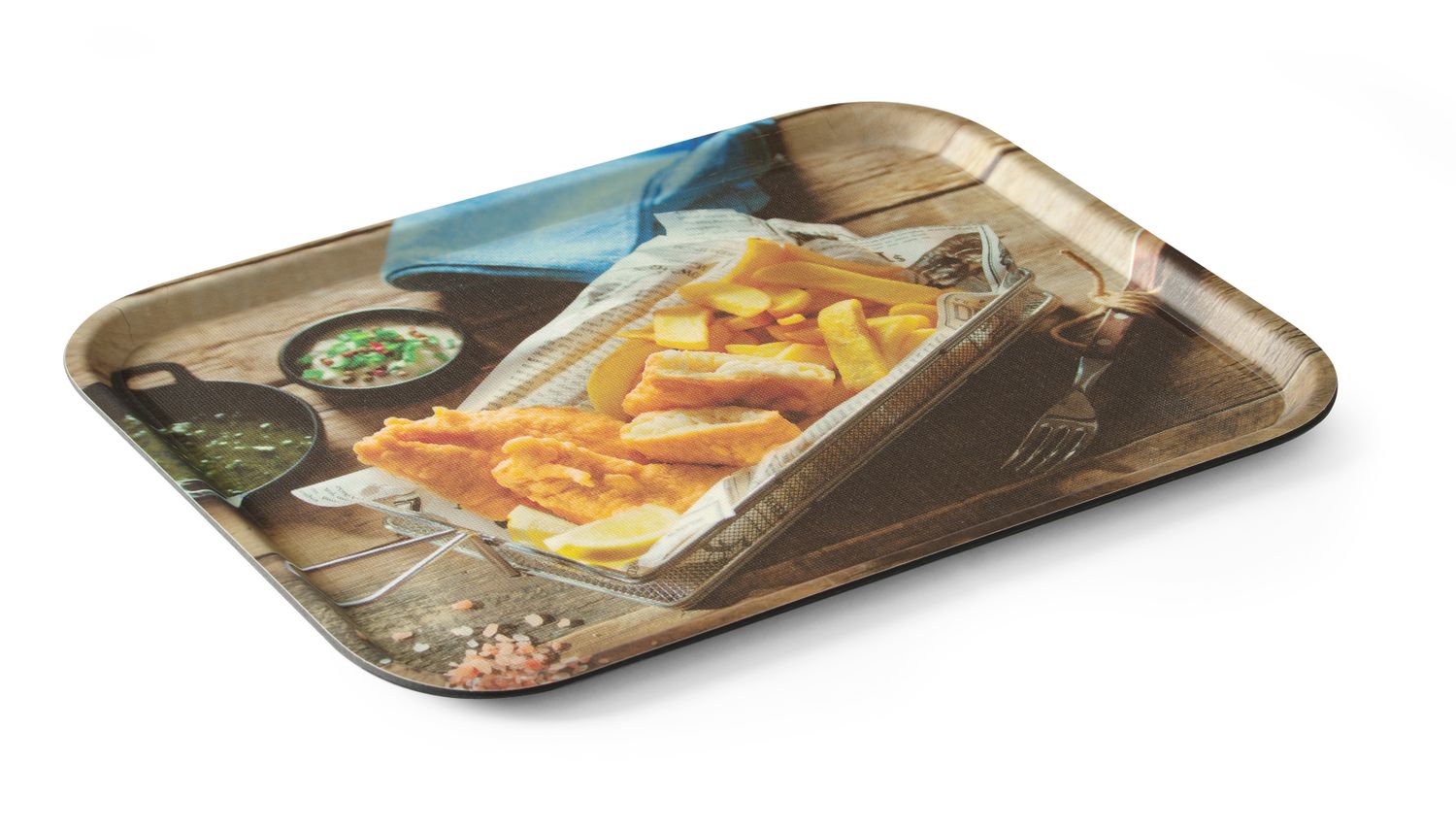 Serveerimiskandik, libisemiskindel, kandiline, trükiga, HENDI, tasty fish & chips, 330x430mm