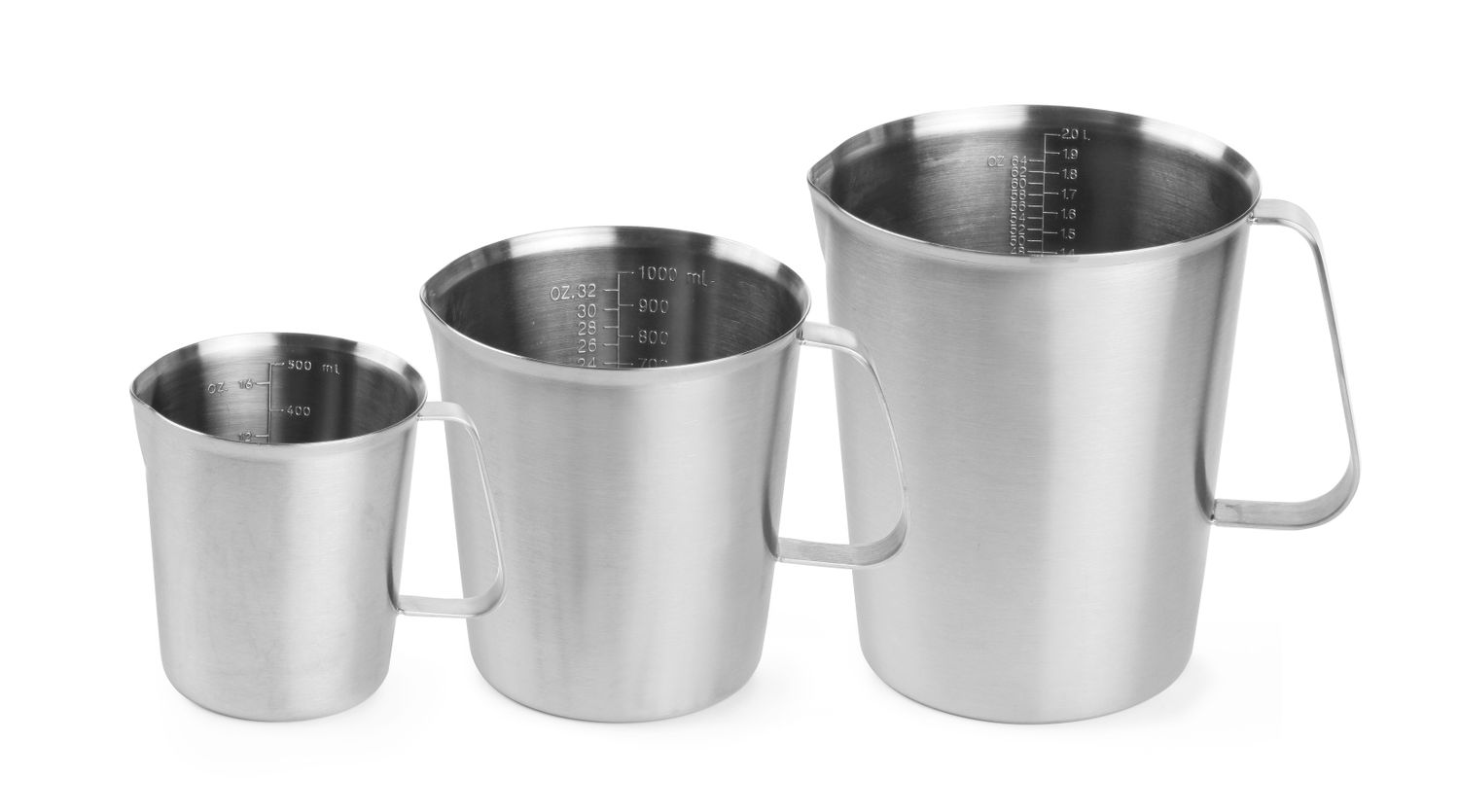 Terasest kann mõõteskaalaga, HENDI, 0,5L, ⌀90x(H)105mm