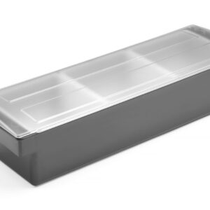 Jookide lisandite konteiner - 3 sahtlit, BarUp, Must, 480x150x(H)100mm