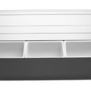 Jookide lisandite konteiner - 3 sahtlit, BarUp, Must, 480x150x(H)100mm