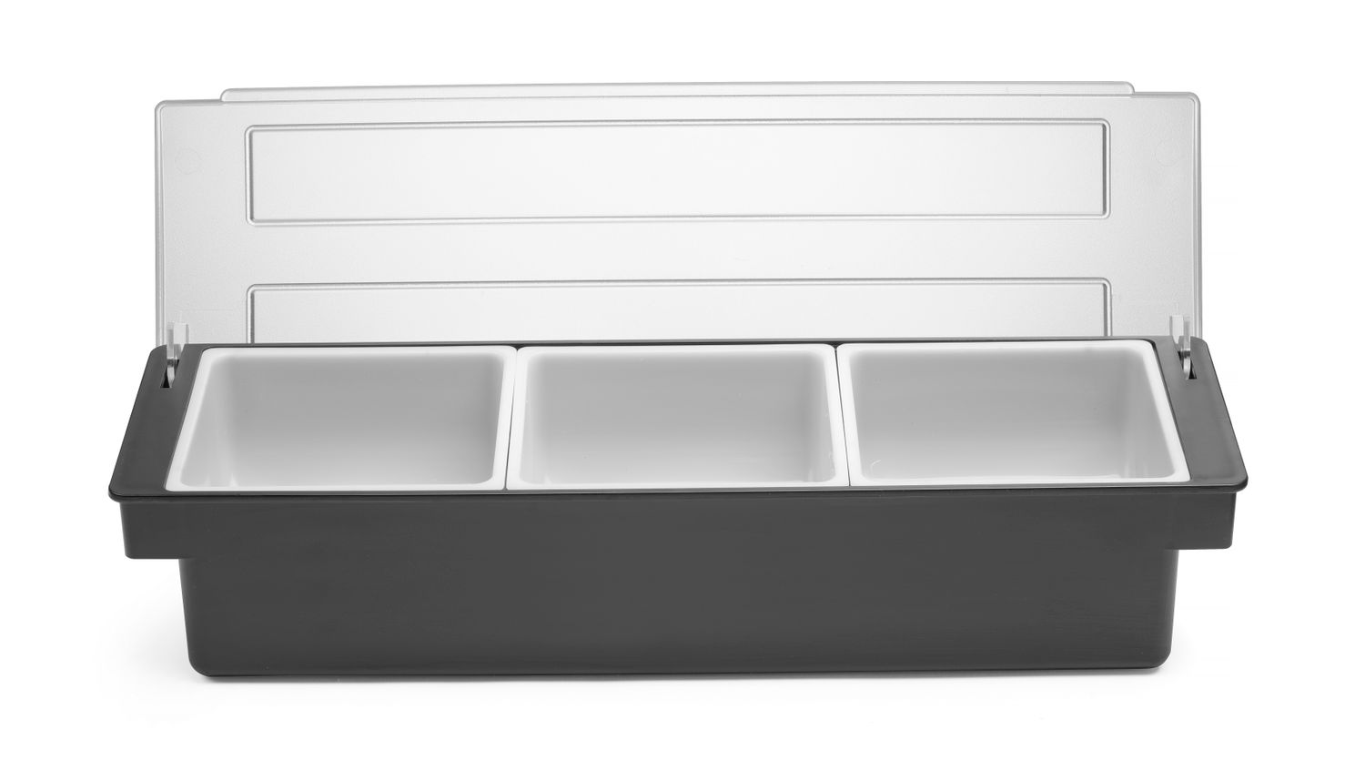 Jookide lisandite konteiner - 3 sahtlit, BarUp, Must, 480x150x(H)100mm