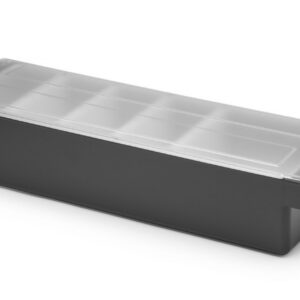 Jookide lisandite konteiner - 5 sahtlit, BarUp, Must, 480x150x(H)100mm