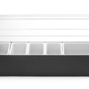 Jookide lisandite konteiner - 5 sahtlit, BarUp, Must, 480x150x(H)100mm