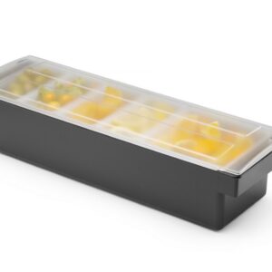 Jookide lisandite konteiner - 5 sahtlit, BarUp, Must, 480x150x(H)100mm