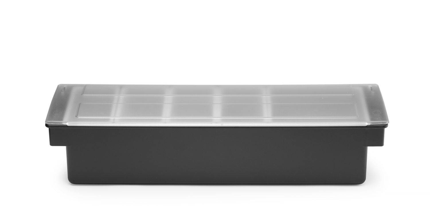 Jookide lisandite konteiner - 5 sahtlit, BarUp, Must, 480x150x(H)100mm