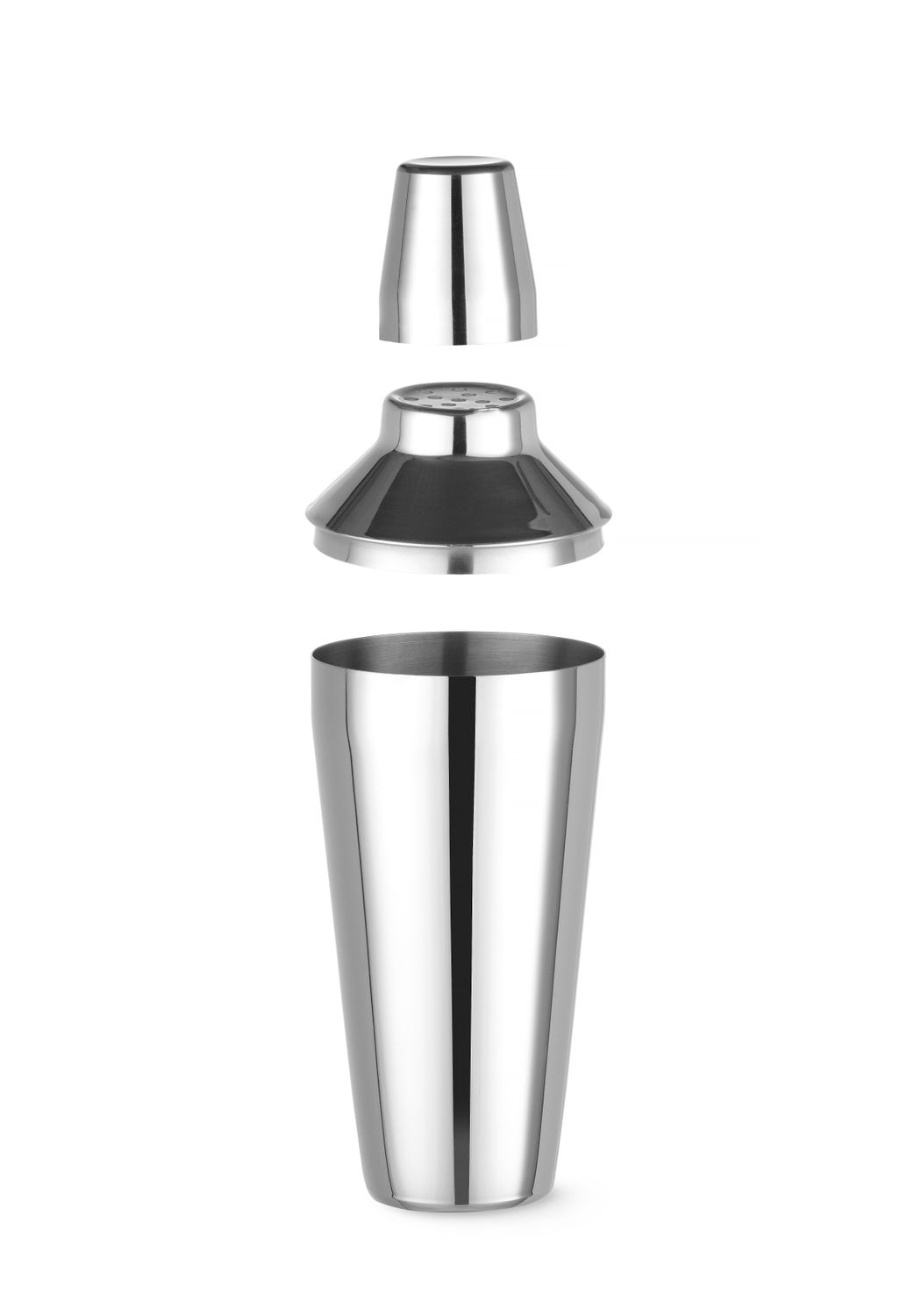 Cobbler šeiker 3-osaline, BarUp, 0,75L, Hõbedane, ⌀90x(H)255mm