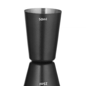Mensuur 25/50 ml, BarUp, Must, ⌀45x(H)86mm