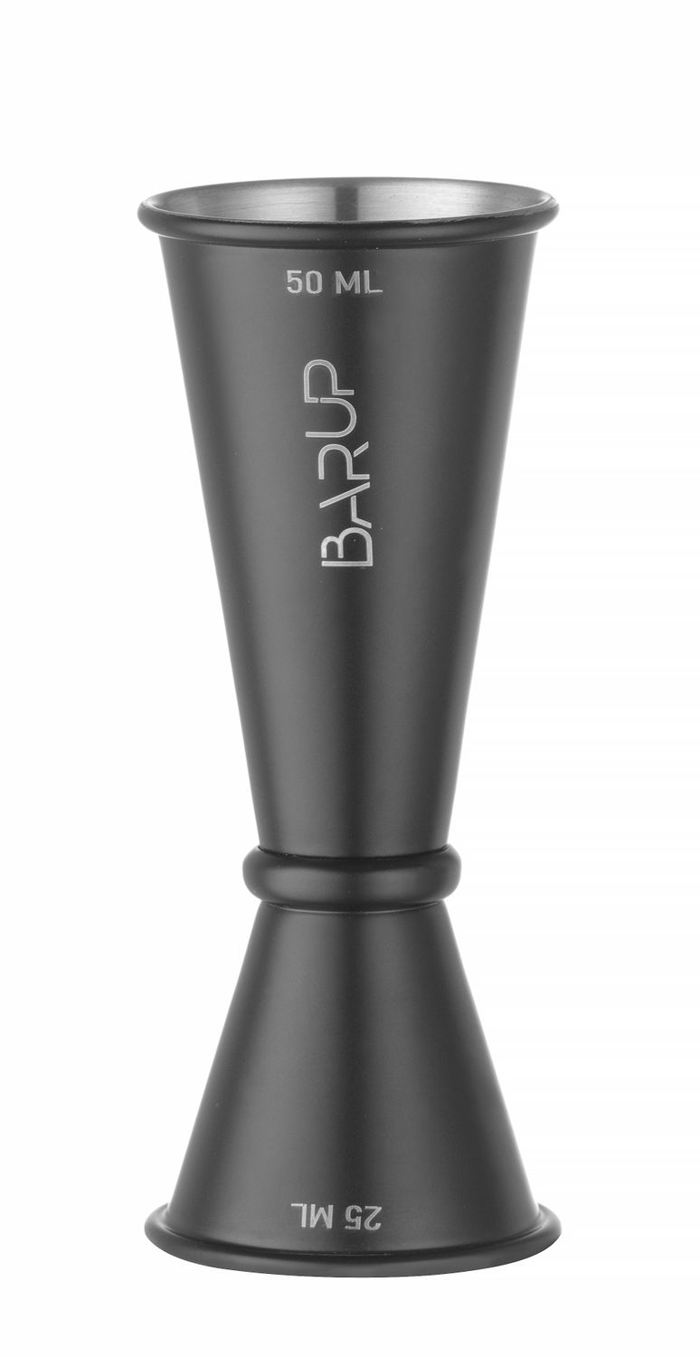 Mensuur 25/50 ml, BarUp, Must, ⌀44x(H)110mm