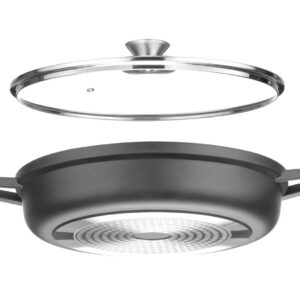 Casserole with non-stick coating, HENDI, 4,3L, Black, 425x332x(H)70mm, Round