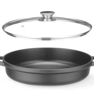 Casserole with non-stick coating, HENDI, 4,3L, Black, 425x332x(H)70mm, Round