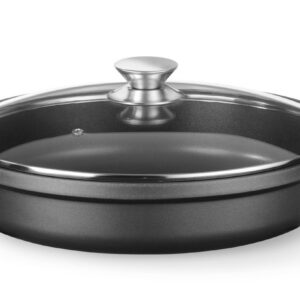 Casserole with non-stick coating, HENDI, 4,3L, Black, 425x332x(H)70mm, Round