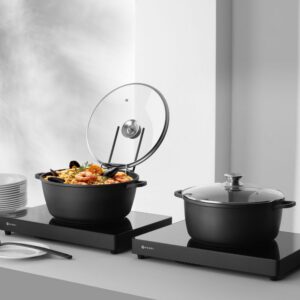 Casserole with non-stick coating, HENDI, 7L, Black, 367x290x(H)122mm, Round