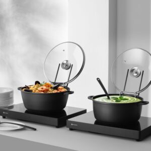 Casserole with non-stick coating, HENDI, 7L, Black, 367x290x(H)122mm, Round