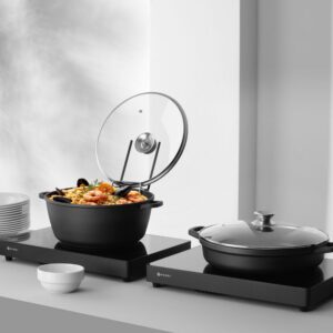 Casserole with non-stick coating, HENDI, 7L, Black, 367x290x(H)122mm, Round