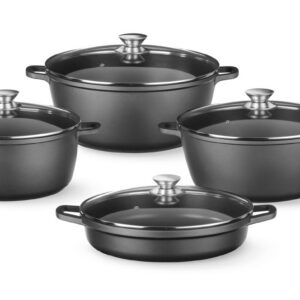Casserole with non-stick coating, HENDI, 7L, Black, 367x290x(H)122mm, Round
