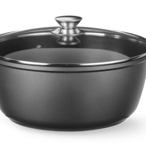 Casserole with non-stick coating, HENDI, 7L, Black, 367x290x(H)122mm, Round