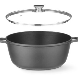 Casserole with non-stick coating, HENDI, 7L, Black, 367x290x(H)122mm, Round