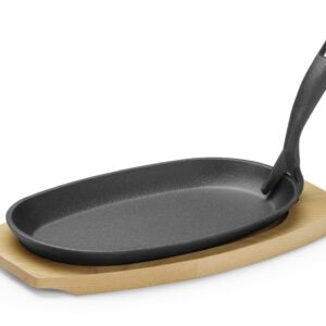 Valurauast vaagen puidust alusplaadi ja haaratsiga, HENDI, Must, 280x143x(H)33mm, Ovaalne