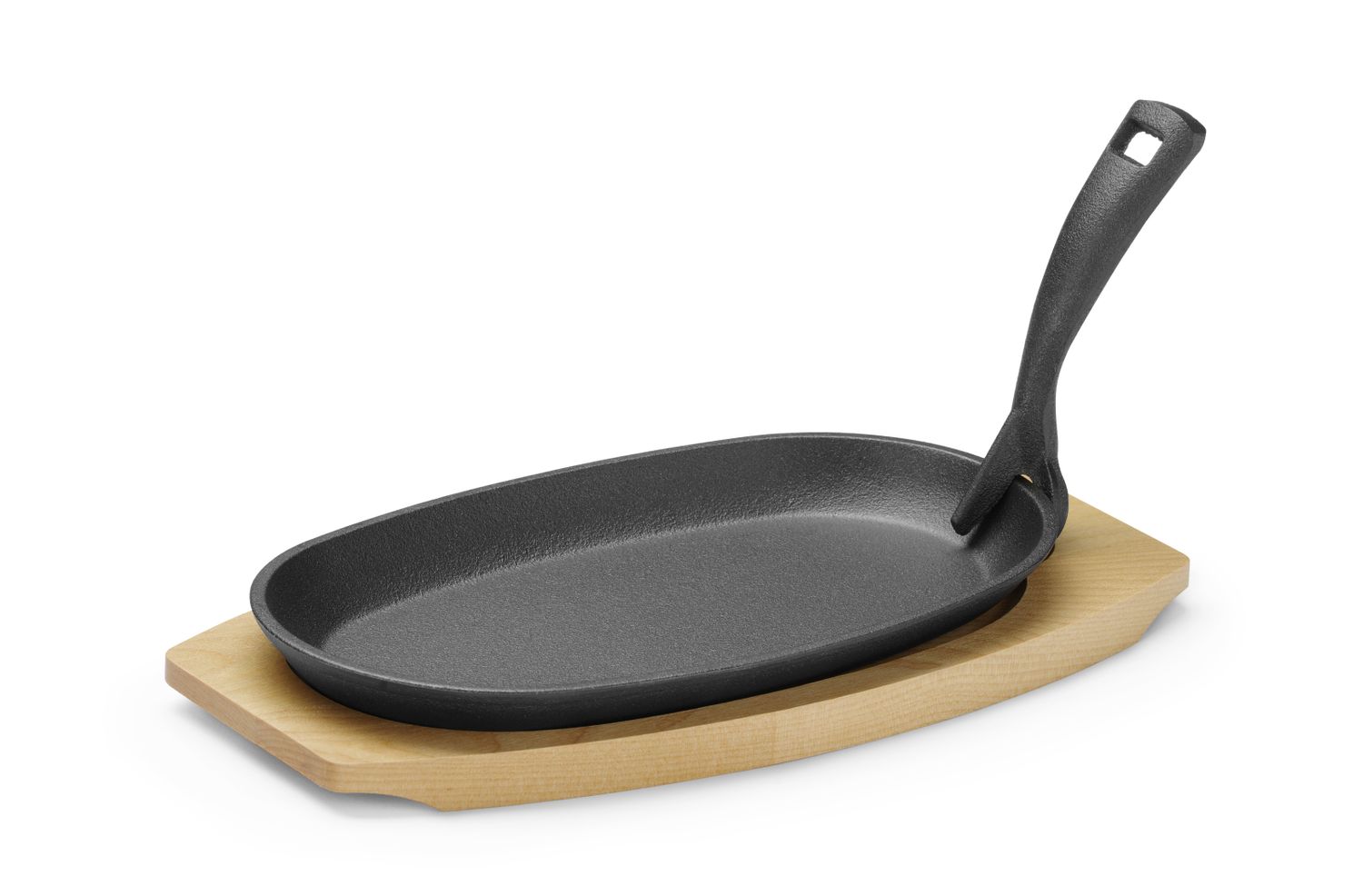 Valurauast vaagen puidust alusplaadi ja haaratsiga, HENDI, Must, 280x143x(H)33mm, Ovaalne