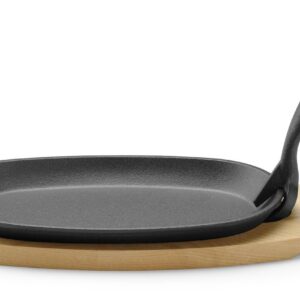 Valurauast vaagen puidust alusplaadi ja haaratsiga, HENDI, Must, 280x143x(H)33mm, Ovaalne