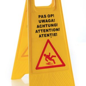 Hoiatav põrandamärk "Tähelepanu! Libe põrand", HENDI, 300x460x(H)615mm