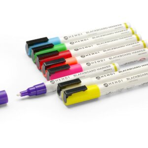 Tahvlimarkerid, 3 mm, HENDI, 1 valge, 1 punane, 1 sinine, 1 roheline, 1 kollane, 1 lilla, 1 oranž ja 1 roosa marker