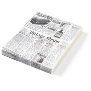 Greaseproof paper, HENDI, Newspaper print, 500 pcs., 200x250mm