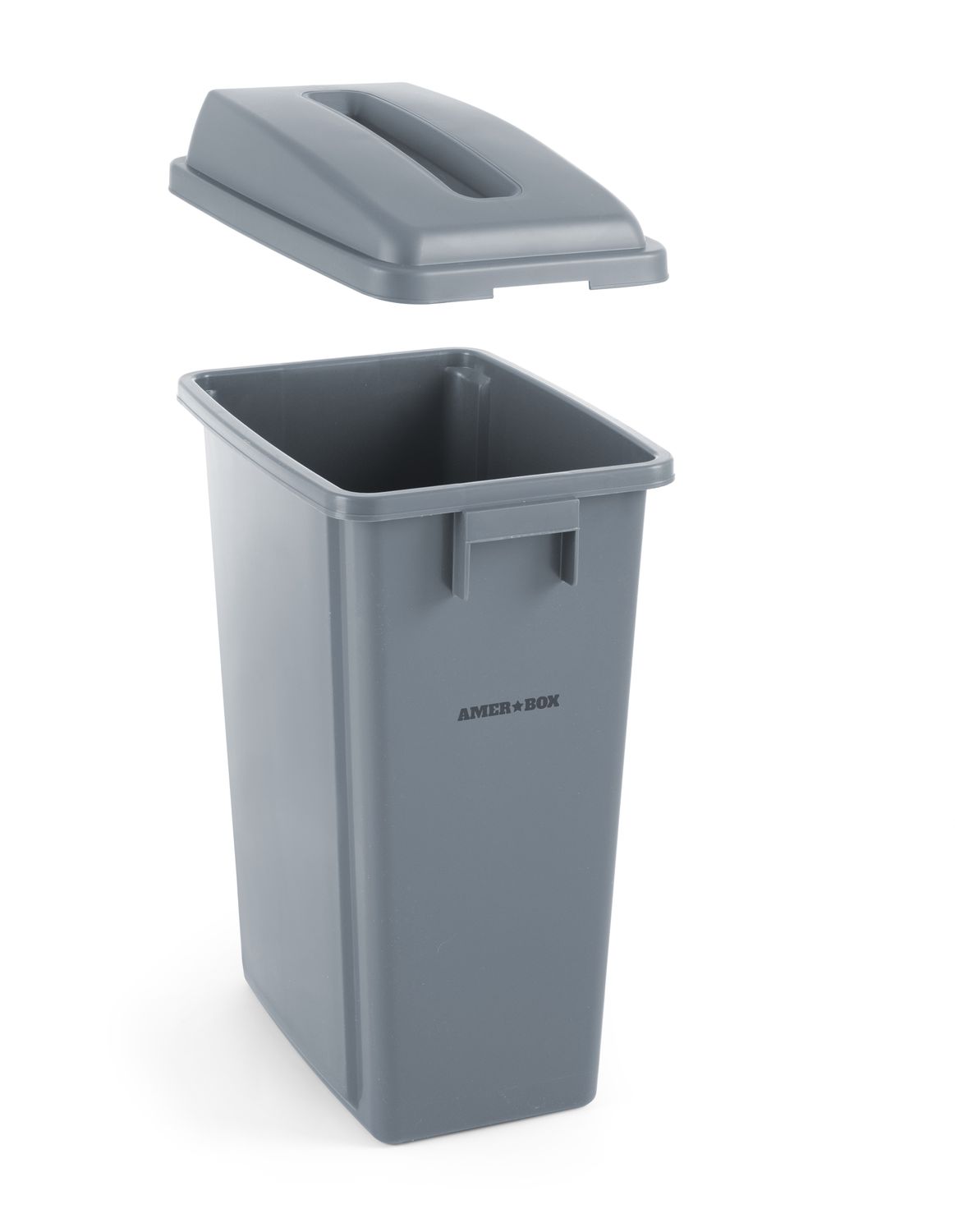 Pikliku konteineri kaas avaga 60 l, HENDI, ristkülikukujuline ava, Helehall, 660x470x(H)30mm