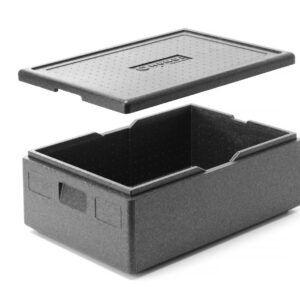 Termokonteiner sopolümeerist piocelan, HENDI, Kitchen Line, GN 1/1, 53L, Must, 685x485x(H)260mm