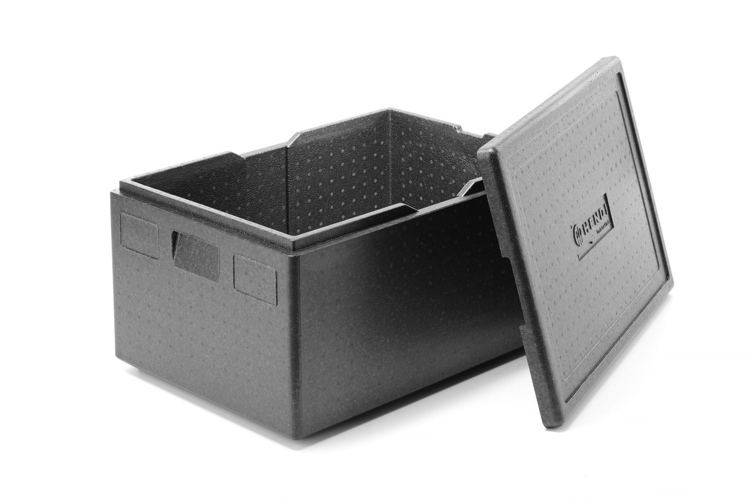 Termokonteiner sopolümeerist piocelan, HENDI, Kitchen Line, GN 1/1, 80L, Must, 685x485x(H)360mm