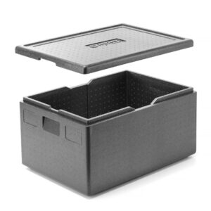 Termokonteiner sopolümeerist piocelan, HENDI, Kitchen Line, GN 1/1, 80L, Must, 685x485x(H)360mm