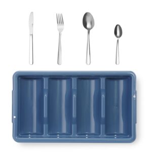 Söögiriistade komplekt koos alusega, HENDI, Sinine, 525x300x(H)95mm, Ristkülikukujuline
