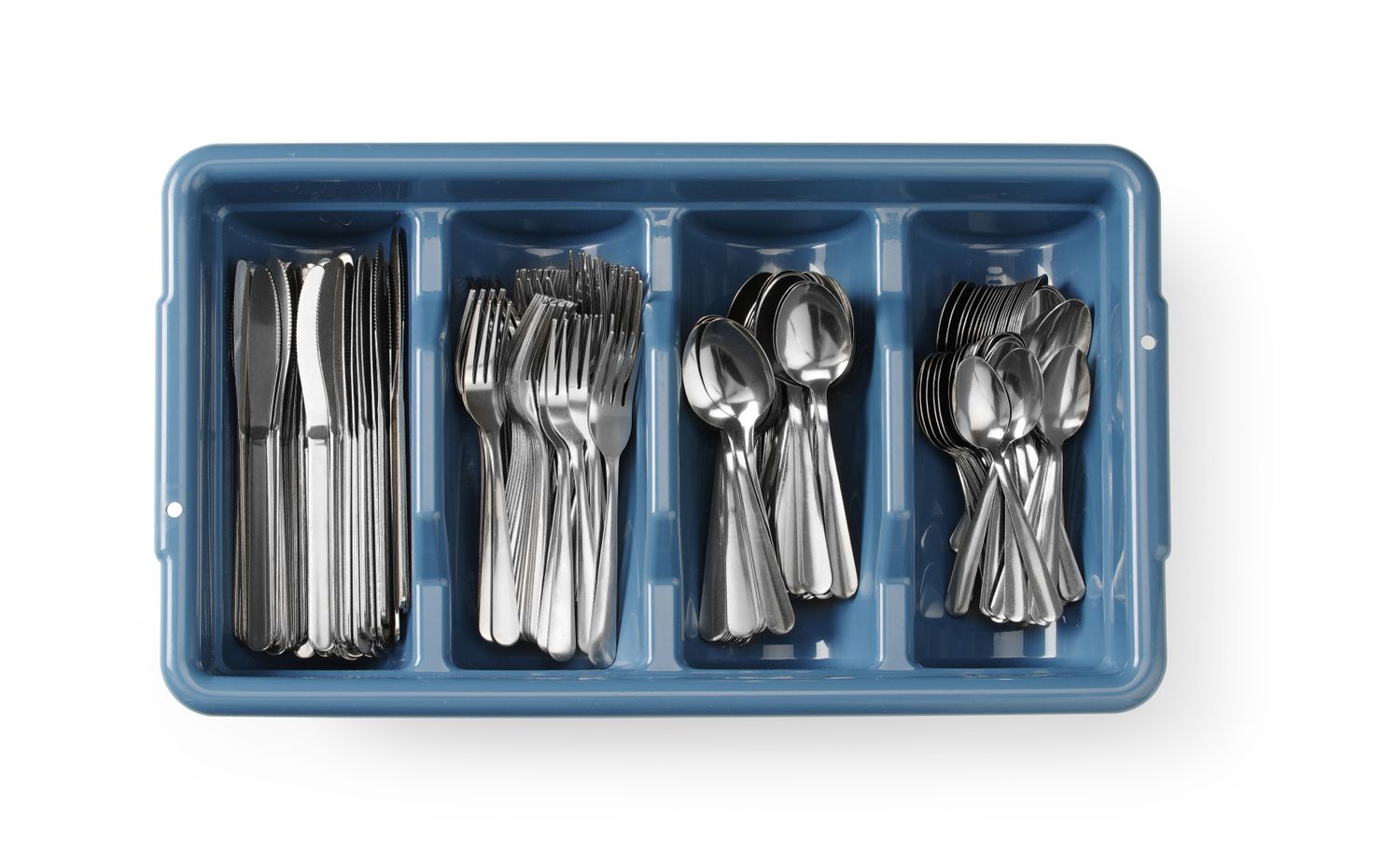 Söögiriistade komplekt koos alusega, HENDI, Sinine, 525x300x(H)95mm, Ristkülikukujuline