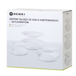 Taldrikukomplekt Opal - 18 eset, HENDI, 18 tk., ⌀mm