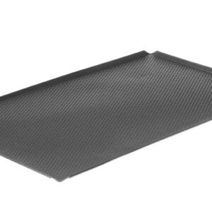 Perforeeritud mittenakkuva kattega küpsetusplaat, 4 servaga, HENDI, Must, 600x400x(H)10mm, Ristkülikukujuline