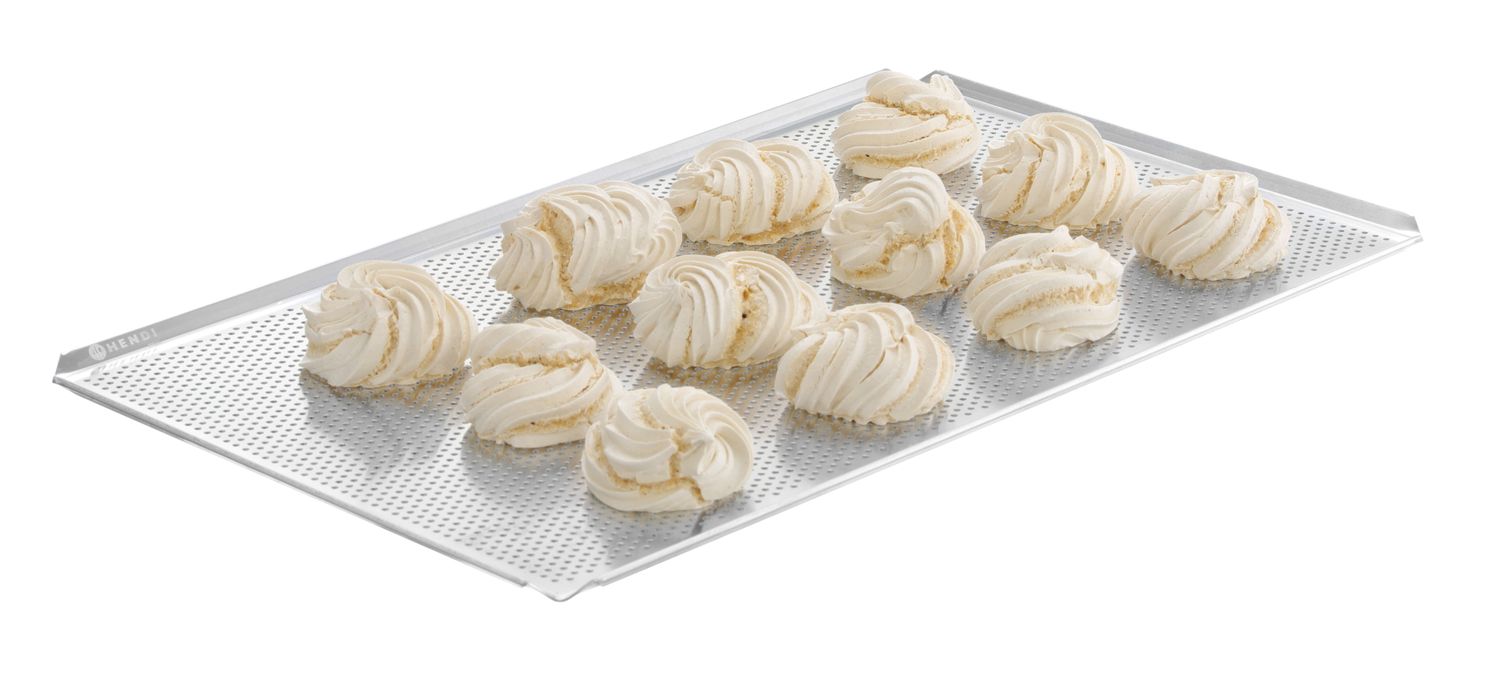 Perforeeritud küpsetusplaat, 4 servaga, HENDI, Hõbedane, 600x400x(H)10mm, Ristkülikukujuline