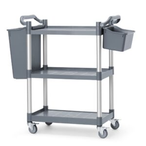 3-shelf polypropylene service cart, small, AmerBox, 800x420x(H)945mm