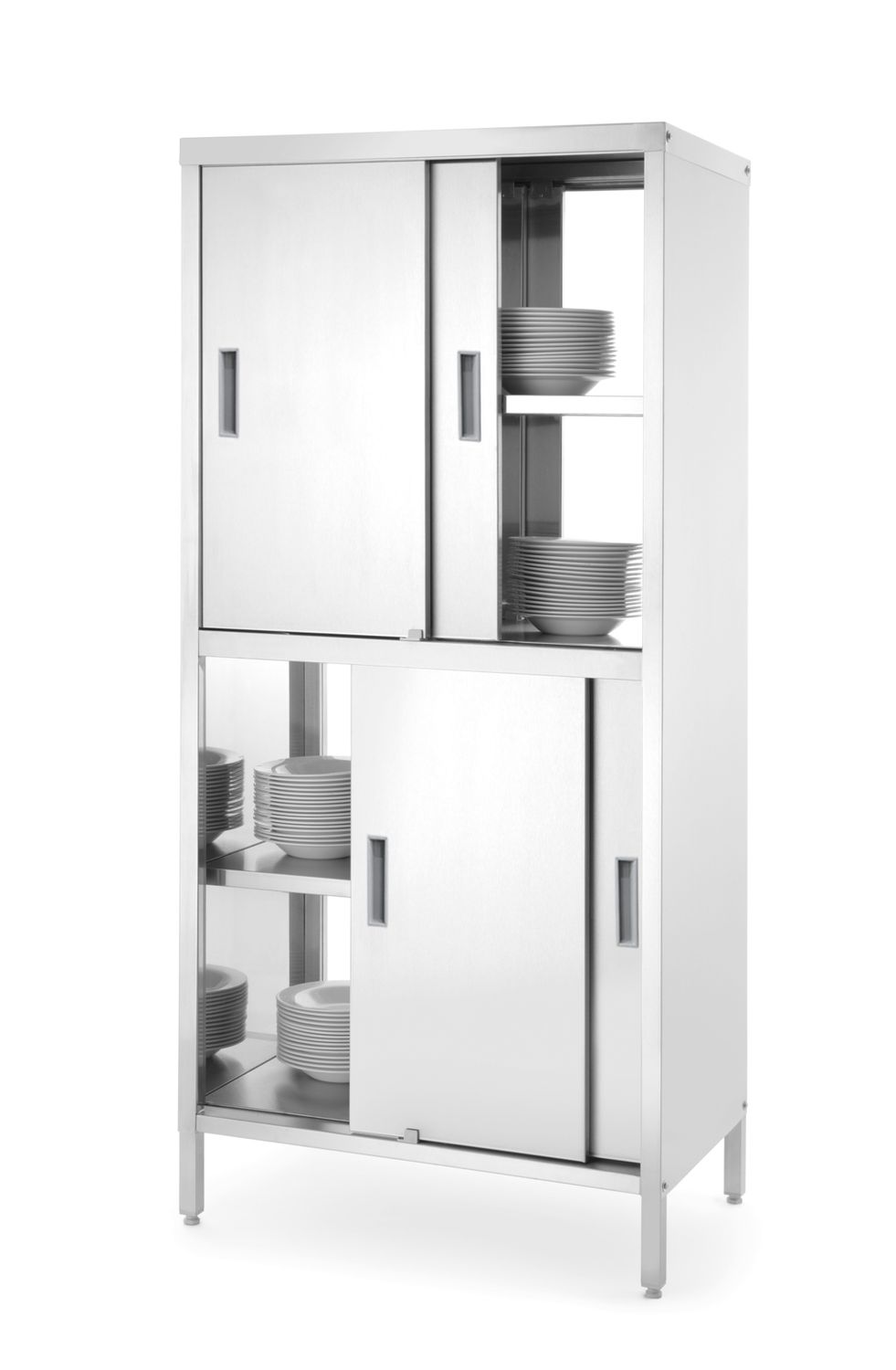 Kahelt poolt avatav kapp koos vaheseinte ja lükandustega - poltidega, HENDI, Kitchen Line, 1000x600x(H)1800mm