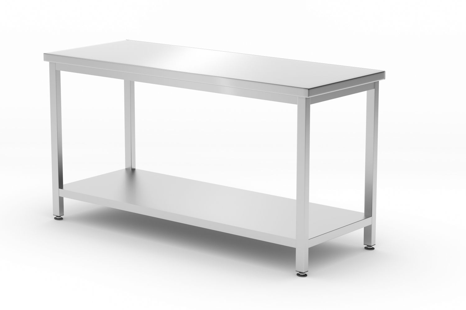 Keskmine laud riiuliga - poltidega, sügavus 600 mm, HENDI, Profi Line, 1600x600x(H)850mm