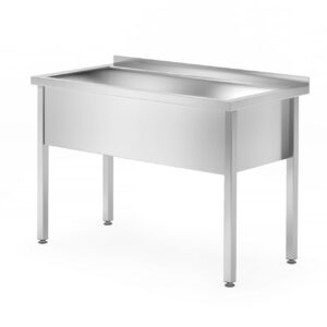 Laud ühe pesukaussiga - keevitatud, sügavus 700 mm, kambri kõrgus 300 mm, HENDI, Profi Line, 1000x700x(H)850mm